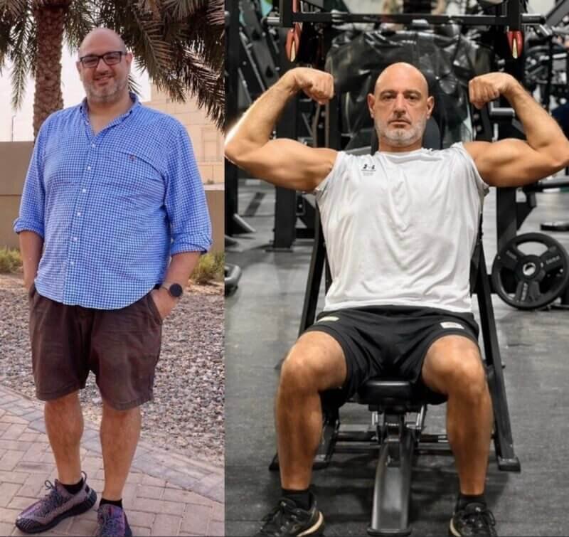 AJ before and after transformation