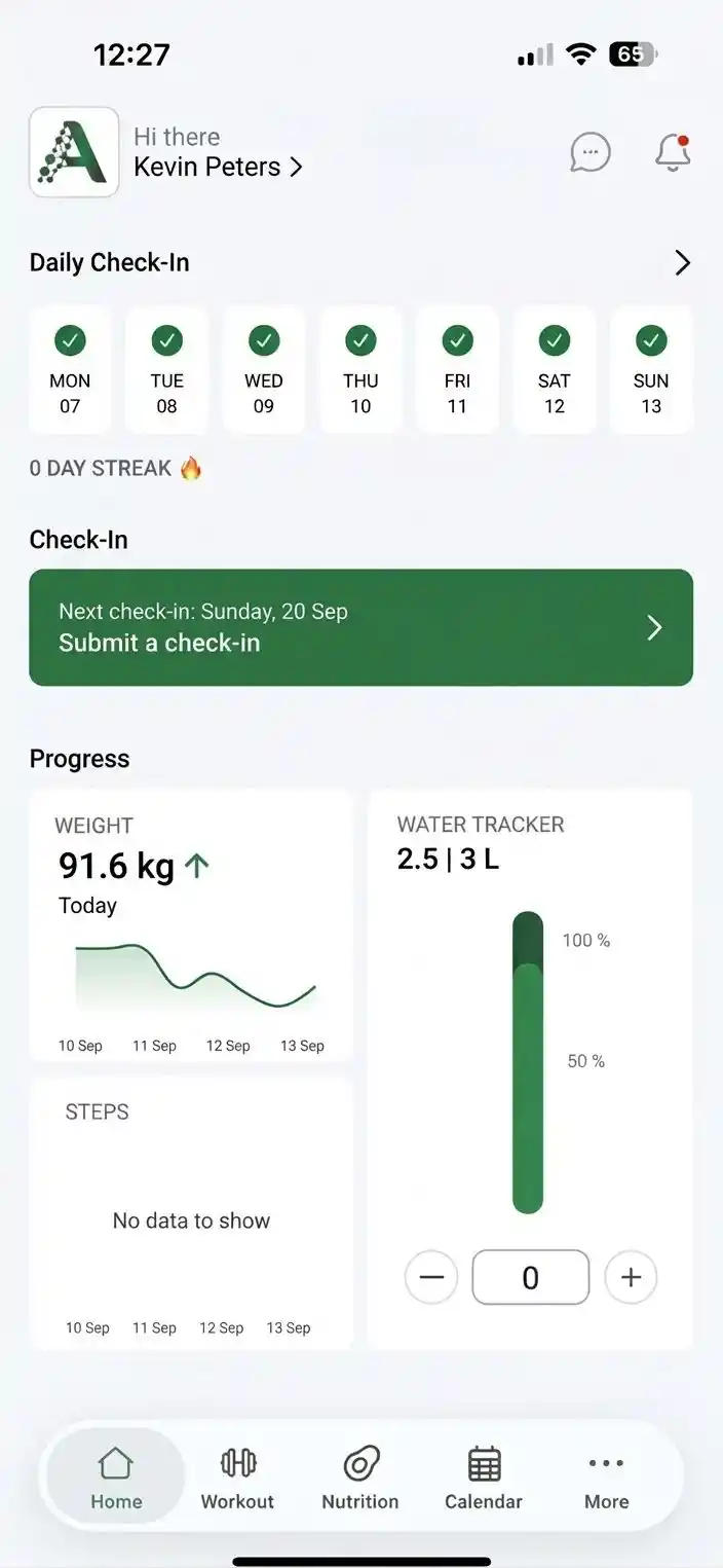 ASF App training and nutrition dashboard